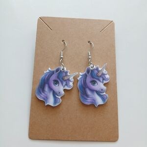 Fashion Jewelry Purple Unicorn Earrings